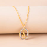 Crystal Letter Necklace Gold Name Initial – Jewelry Gift Ideas — 7