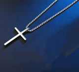 Smooth Simple Titanium Cross Pendant Male – Jewelry Gift Ideas — 3