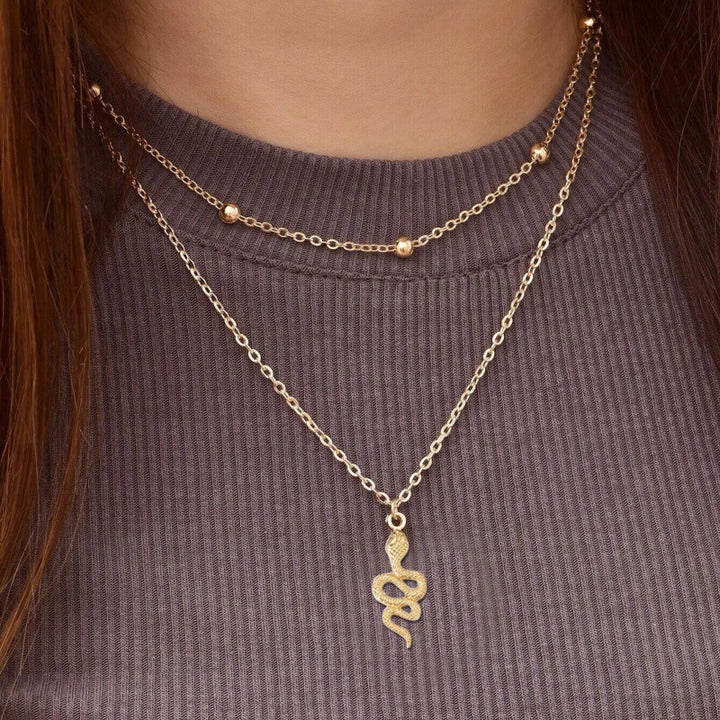 Snake Pendant Necklace Ins Personality Alloy Bead – Jewelry Gift Ideas — 1