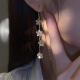 Zircon Five-petal Flower Tassel Ear Line Female – Gifts for Her — 2