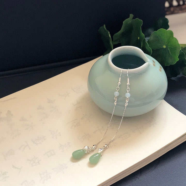 Glass Drop Tassel Earrings Accessories – Stylish Gifts — 1