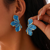 Fashion Dripping Oil Petal Stud Earrings Women – Stylish Gifts — 4