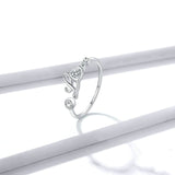 White Gold Plated Heart Shaped Zircon English Ring – Stylish Gifts — 4