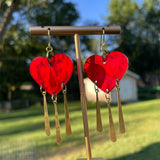 Acrylic Dream Red Stone Heart Earrings – Special Occasion Gifts — 1