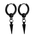 Black Geometric Pendant Stainless Steel Earrings – Jewelry Gift Ideas — 16