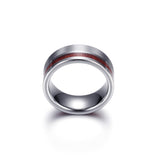 Tungsten Ring Single Row Wood Grain Men – Gifts for Him — 3
