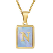 Titanium Steel 26 English Letter Necklace Blue – Jewelry Gift Ideas — 20