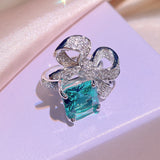 Bright Peacock Emerald Ring White Gold Plated – Jewelry Gift Ideas — 6