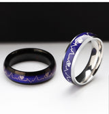 Korean Style ECG Couple Ring Stainless Steel Heartbeat – Stylish Gifts — 10