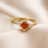 Red Garnet Zircon Diamond Ring – Meaningful Gifts — 2