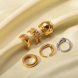 Women's Retro Minority Hammered Opening Couple Rings – Gifts for Her — 7