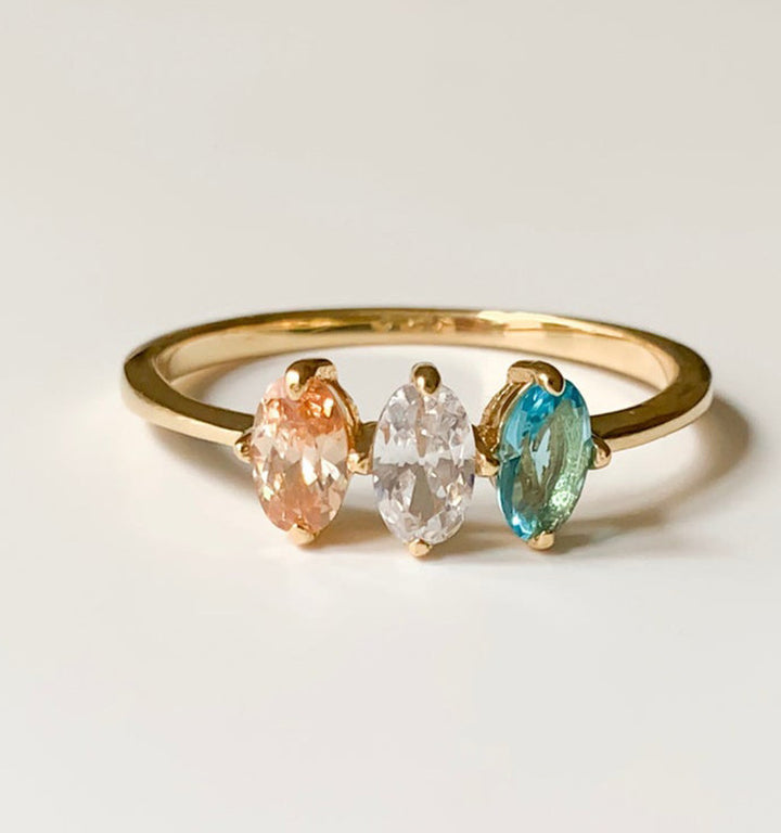 Mother's Ring Tricolor Birthmark Ring – Gifts for Her — 1