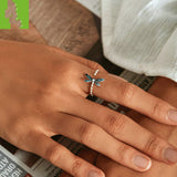 Blue Oil Dripping Gorgeous Dragonfly Ring – Stylish Gifts — 5
