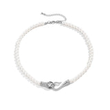 Snake Tail Biting Full Diamond Curved Necklace – Jewelry Gift Ideas — 4