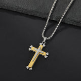 Men's Cross Pendant Silver Gold Titanium Steel – Jewelry Gift Ideas — 1