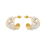 Dripping Oil Pearl Flower Earrings – Surprise Gifts — 5