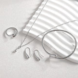 Four-piece Drop-shaped Necklace Earring Ring – Jewelry Gift Ideas — 3