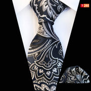 Pocket Square Tie Two-piece Set Polyester Jacquard – Surprise Gifts — 8