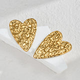Retro Stainless Steel Pleated Texture Love Heart – Gifts for Couples — 7