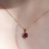18K Gold Rouge Ruby Necklace Women's Vintage – Jewelry Gift Ideas — 3