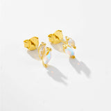 Sterling Silver Diamond Colored Stone Zircon Stud – Stylish Gifts — 5