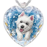 Women's Crystal Peach Heart Necklace Pendant – Jewelry Gift Ideas — 5
