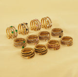 Stainless Steel 18K Full Diamond Multilayer Ring – Birthday Gifts — 16