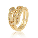 Copper Plated Genuine Gold Snake Shaped Diamond Ring – Stylish Gifts — 9