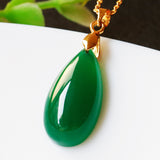 Green Chalcedony Pendant Agate Water Drop – Jewelry Gift Ideas — 4