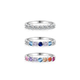 Women's Fashion Casual Sterling Silver Color Row – Stylish Gifts — 8