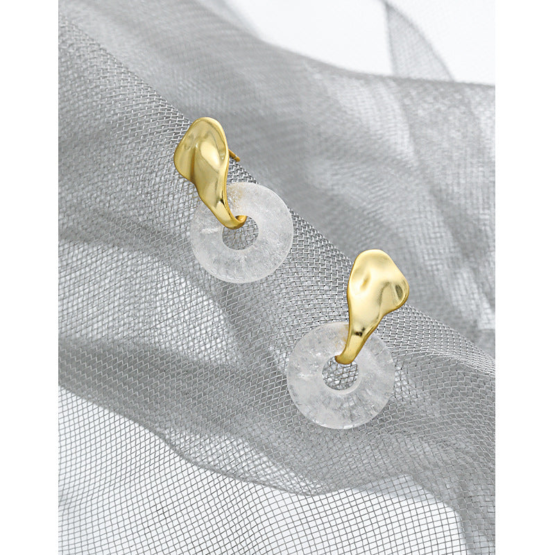 Niche White Crystal S925 Sterling Silver Stud – Birthday Gifts — 1