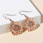 Simple Metal Ear Hook Sunflower Flower Earrings – Birthday Gifts — 8