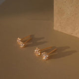 Flower Bud Small Drill Earrings Female 925 Sterling – Gifts for Her — 4