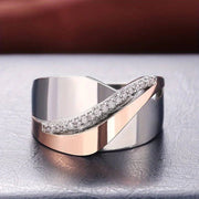 Electroplating Two-color Diamond-studded Ring – Holiday Gift Ideas — 6