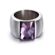 Simple Fashion Women's Steel Glass Titanium Steel Ring – Stylish Gifts — 13