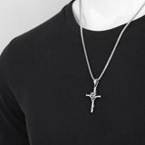 Thorn Rose Cross Necklace Men's Trendy – Jewelry Gift Ideas — 5