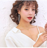 Long Tassel Crown Earrings Women's 925 Silver Needle – Gifts for Her — 4
