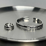 Dark Irregular Pleated Bracelet Ring Suit – Jewelry Gift Ideas — 1