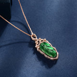 Jadeite Necklace With Gold Inlaid Branches – Jewelry Gift Ideas — 5