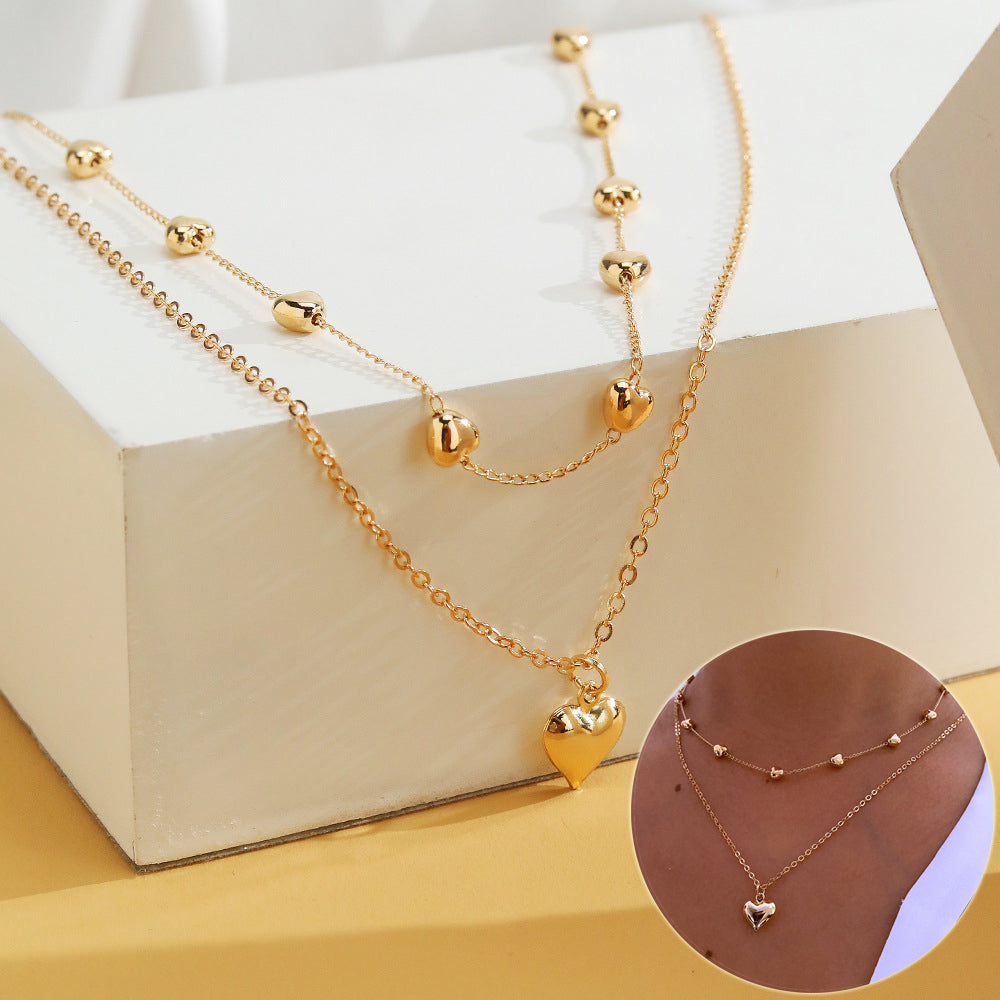 Double-layer Heart Pendant Fine Chain Necklace – Jewelry Gift Ideas — 1