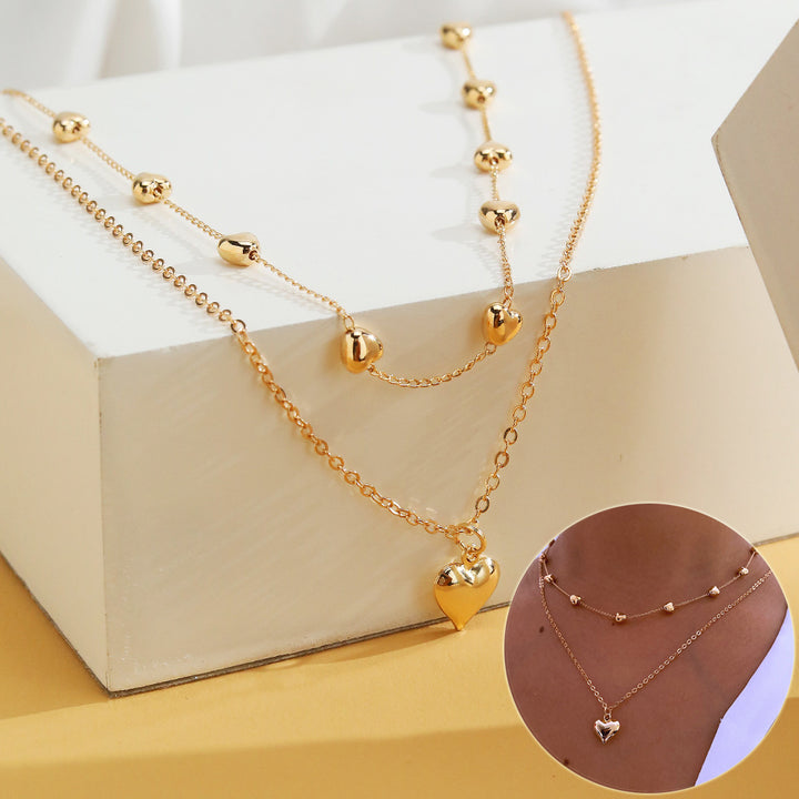 Double-layer Heart Pendant Fine Chain Necklace – Jewelry Gift Ideas — 1