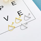 Full Zirconium Straight Rod Silver Earrings – Meaningful Gifts — 3