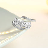 Index Finger Ring With Diamond Flowers – Jewelry Gift Ideas — 3