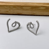 Line Spiral Love Heart Earrings Female – Gifts for Her — 2