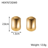 Minimalist Titanium Steel Ear Studs Triangle Oval – Stylish Gifts — 15