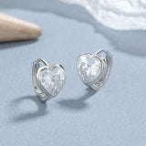 925 Loving Heart In Sterling Silver Zircon Earrings – Gifts for Her — 6