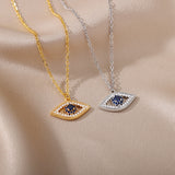 18K Gold Plated Color Zircon Blue Eyes Pendant – Jewelry Gift Ideas — 1