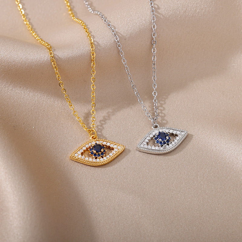 18K Gold Plated Color Zircon Blue Eyes Pendant – Jewelry Gift Ideas — 1