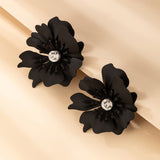 Simple Earrings Ins Cold Wind Black Flower Diamond – Birthday Gifts — 5