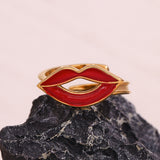 18K Gold Lip Dripping Ring For Women – Gifts for Her — 12